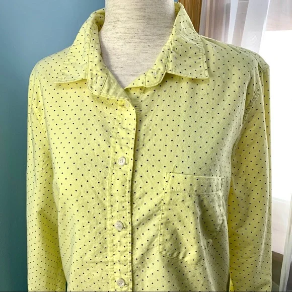 J. Crew Yellow Polka Dot Button Down Shirt - Picture 2 of 8